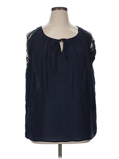 Pre-owned Carolyn Taylor Sleeveless Blouse In Blue