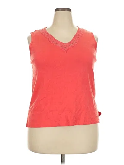 Pre-owned Carolyn Taylor Sleeveless Top Orange Sweetheart Neckline Tops