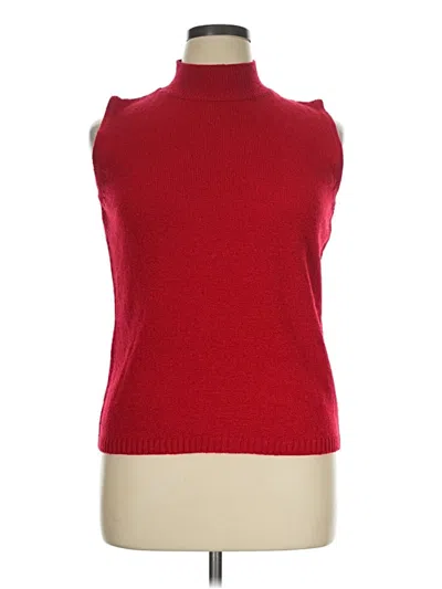 Pre-owned Carolyn Taylor Sleeveless Top Red Turtleneck Tops