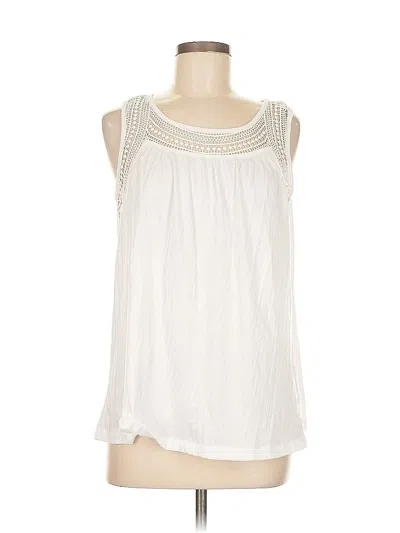 Pre-owned Carolyn Taylor Tank Top Ivory Strapless Neckline Tops In White