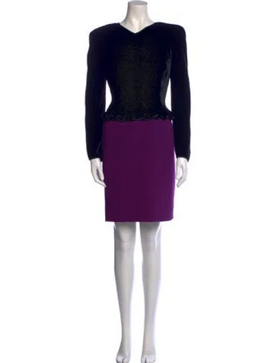 Pre-owned Carolyne Roehm 1980's Mini Dress In Black