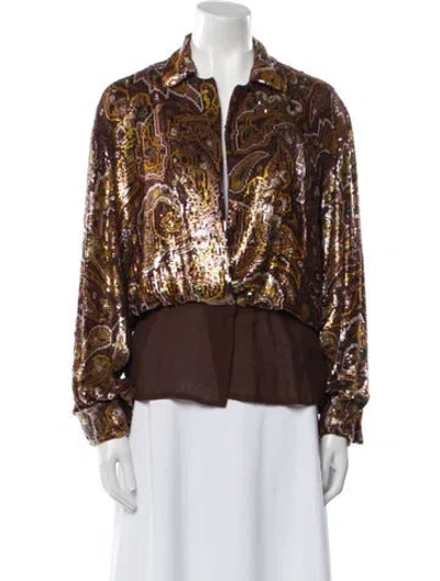 Pre-owned Carolyne Roehm Evening Jacket In Brown