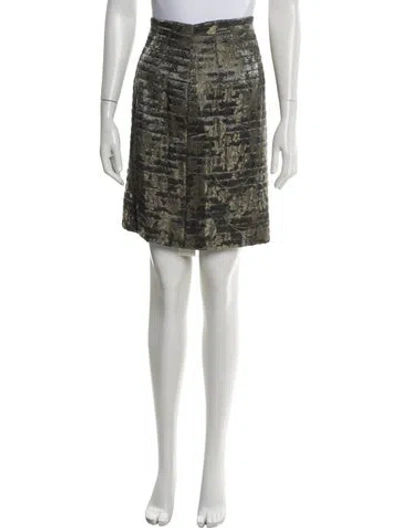 Pre-owned Carolyne Roehm Floral Print Knee-length Skirt In Multi