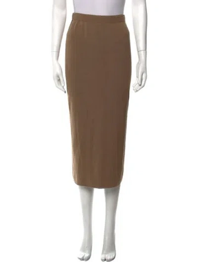 Pre-owned Carolyne Roehm Silk Midi Length Skirt In Neutral