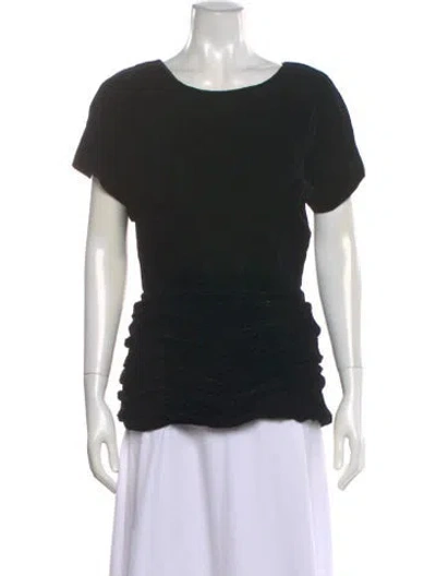 Pre-owned Carolyne Roehm Vintage Crew Neck Top In Black