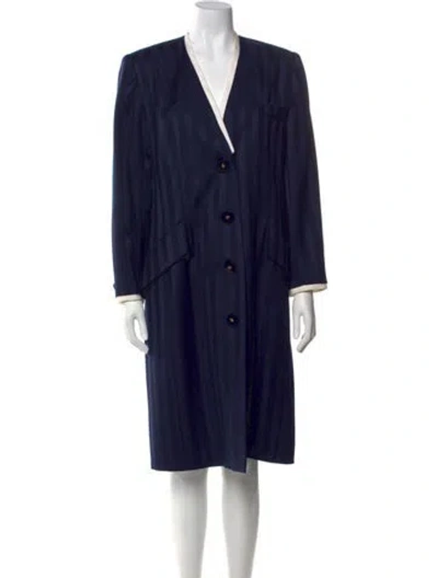 Pre-owned Carolyne Roehm Vintage Knee-length Dress In Blue