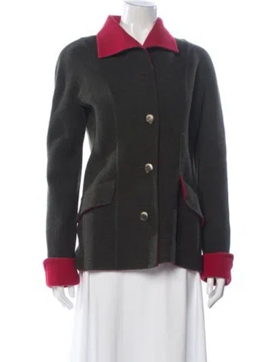 Pre-owned Carolyne Roehm Wool Blazer In Black