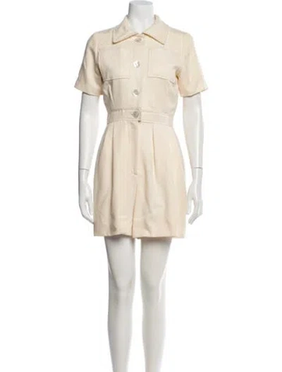 Pre-owned Carolyne Roehm Wool Romper In Neutral