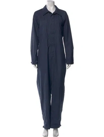 Pre-owned Caron Callahan Crew Neck Jumpsuit In Blue