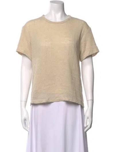 Pre-owned Caron Callahan Crew Neck Short Sleeve Top In Neutrals