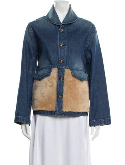 Pre-owned Caron Callahan Denim Jacket In Blue