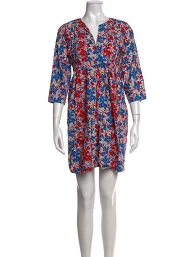 Pre-owned Caron Callahan Floral Print Mini Dress In Multi
