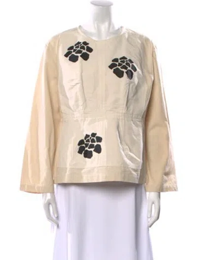 Pre-owned Caron Callahan Graphic Print Crew Neck Sweatshirt In Neutral