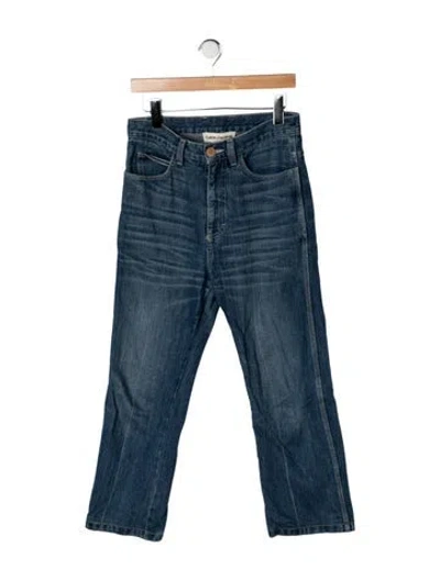 Pre-owned Caron Callahan High-rise Flared Jeans In Blue