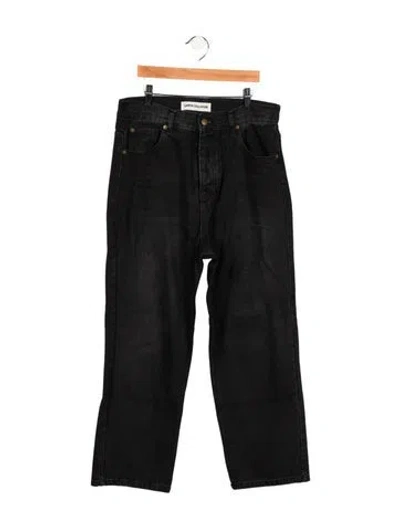 Pre-owned Caron Callahan High-rise Straight Leg Jeans In Black