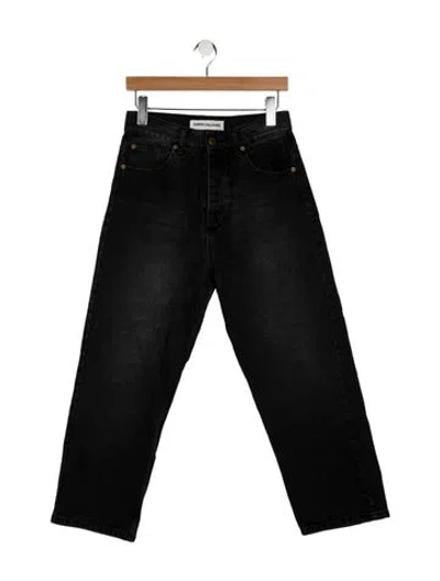 Pre-owned Caron Callahan High-rise Straight Leg Jeans In Black