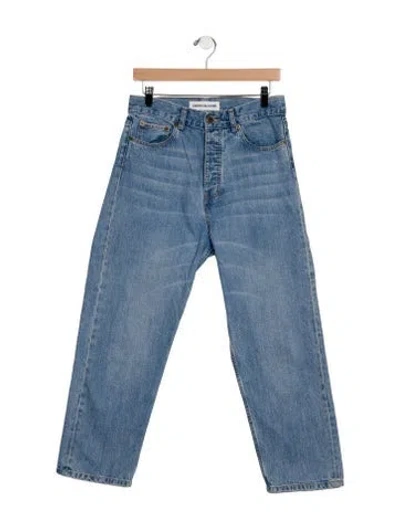 Pre-owned Caron Callahan High-rise Straight Leg Jeans In Blue