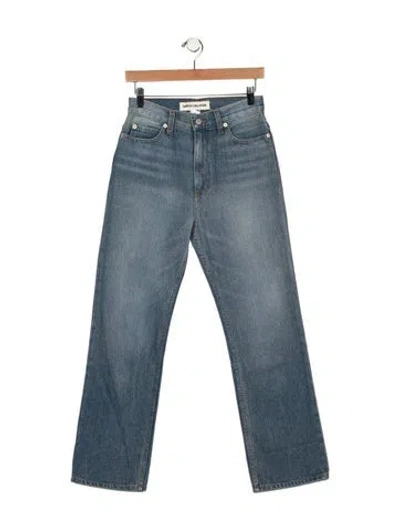 Pre-owned Caron Callahan High-rise Straight Leg Jeans In Blue