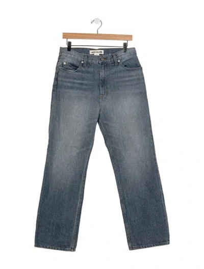 Pre-owned Caron Callahan High-rise Straight Leg Jeans In Blue