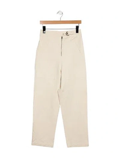 Pre-owned Caron Callahan High-rise Straight Leg Jeans In Neutral
