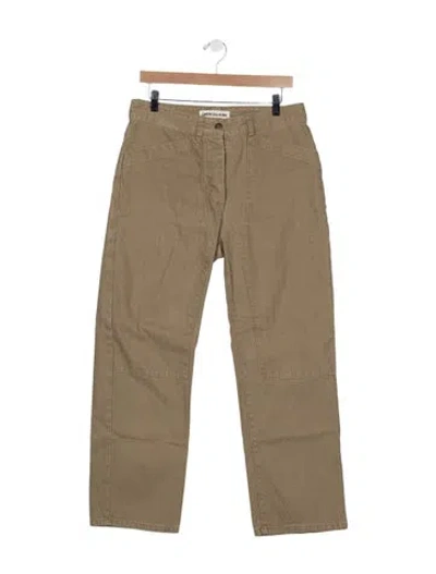 Pre-owned Caron Callahan High-rise Straight Leg Jeans In Neutral