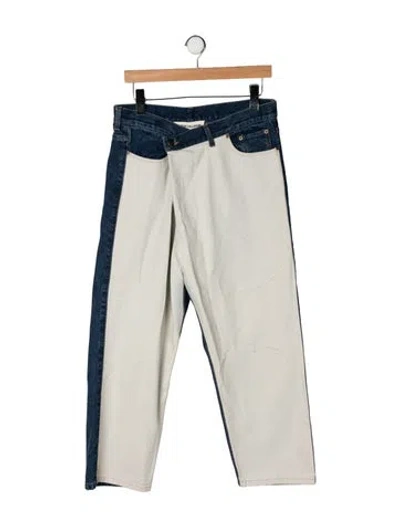 Pre-owned Caron Callahan High-rise Straight Leg Jeans In Neutrals