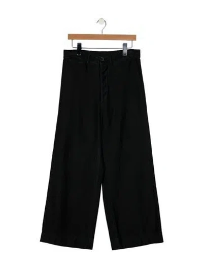 Pre-owned Caron Callahan High-rise Wide Leg Jeans In Black