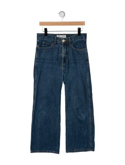 Pre-owned Caron Callahan High-rise Wide Leg Jeans In Blue