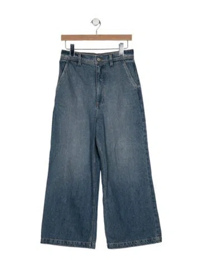 Pre-owned Caron Callahan High-rise Wide Leg Jeans In Blue