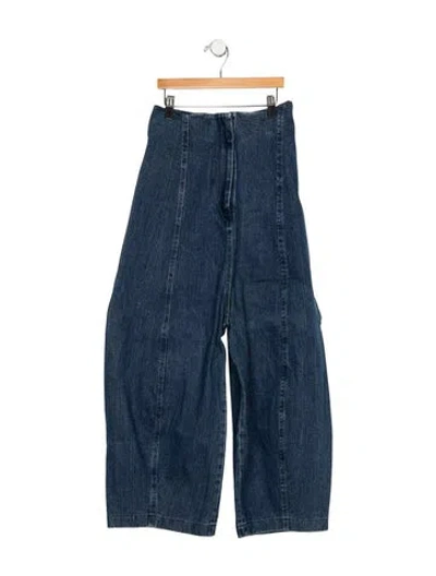 Pre-owned Caron Callahan High-rise Wide Leg Jeans In Blue