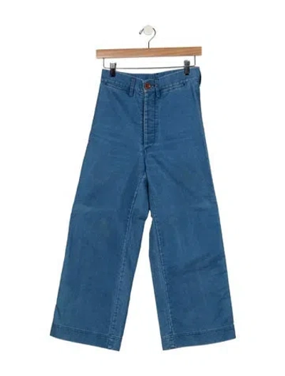 Pre-owned Caron Callahan High-rise Wide Leg Jeans In Blue