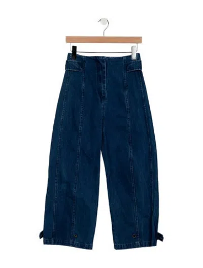 Pre-owned Caron Callahan High-rise Wide Leg Jeans In Blue