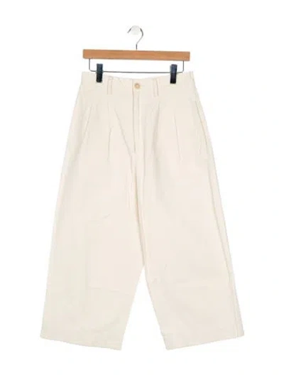 Pre-owned Caron Callahan High-rise Wide Leg Jeans In Neutral