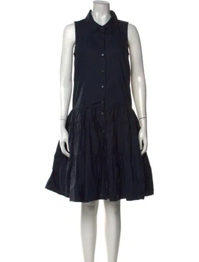 Pre-owned Caron Callahan Knee-length Dress In Black/blue