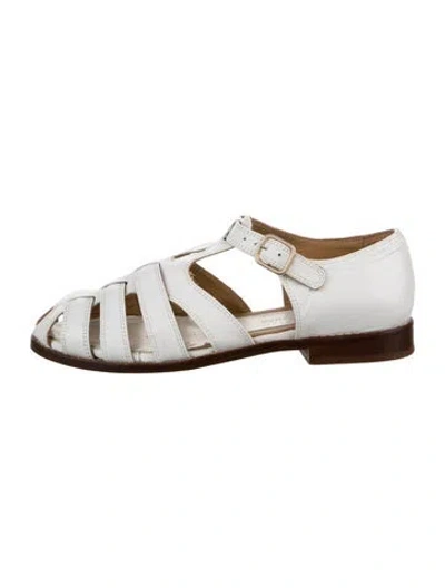 Pre-owned Caron Callahan Leather Flats In White