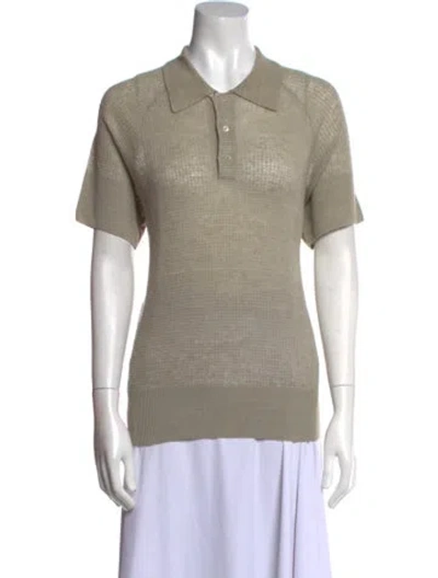 Pre-owned Caron Callahan Linen Crew Neck Sweater In Neutral