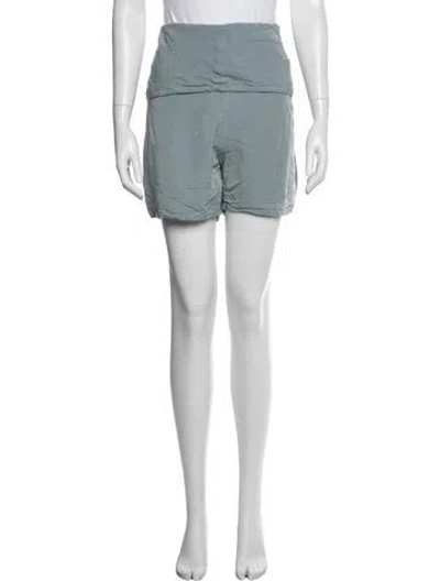 Pre-owned Caron Callahan Linen Mini Shorts In Blue