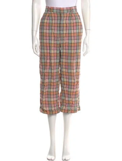 Pre-owned Caron Callahan Linen Wide Leg Pants In Multi