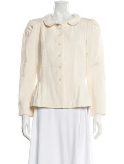 Pre-owned Caron Callahan Long Sleeve Blouse In Neutral