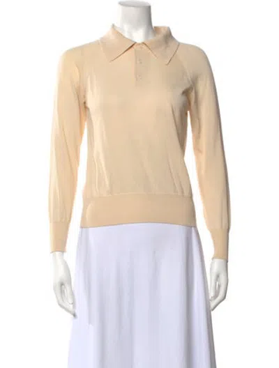 Pre-owned Caron Callahan Long Sleeve Polo In Neutrals