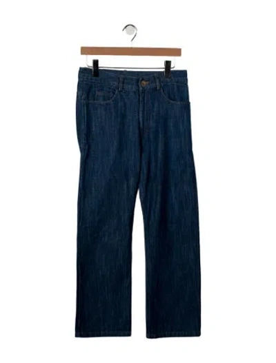Pre-owned Caron Callahan Mid-rise Straight Leg Jeans In Blue