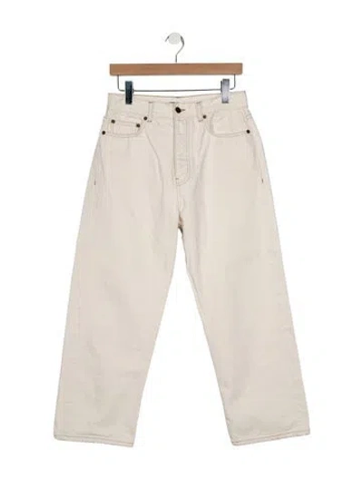 Pre-owned Caron Callahan Mid-rise Straight Leg Jeans In Neutral