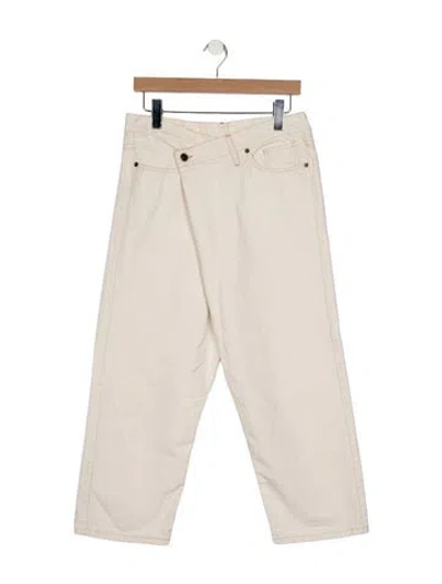 Pre-owned Caron Callahan Mid-rise Straight Leg Jeans In Neutral