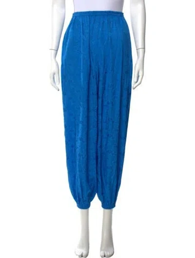 Pre-owned Caron Callahan Patterned Wide Leg Pants W/ Tags In Blue