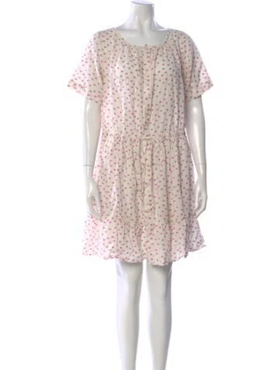 Pre-owned Caron Callahan Polka Dot Print Mini Dress In Neutrals