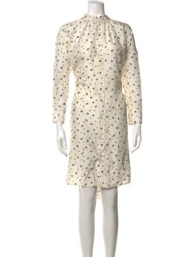 Pre-owned Caron Callahan Printed Knee-length Dress In Neutrals