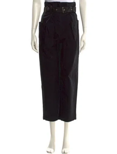 Pre-owned Caron Callahan Printed Straight Leg Pants In Black