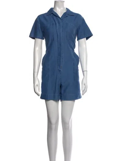 Pre-owned Caron Callahan Romper In Blue