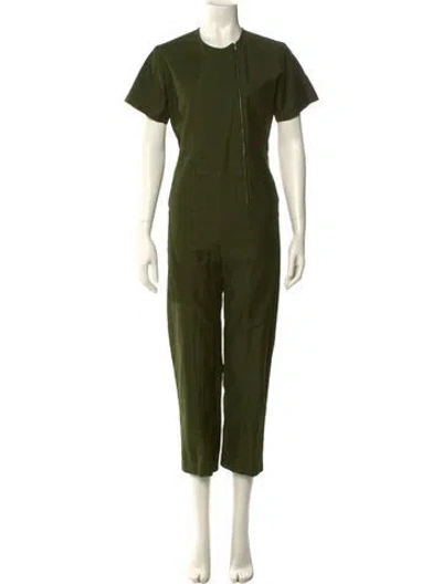 Pre-owned Caron Callahan Scoop Neck Jumpsuit In Green