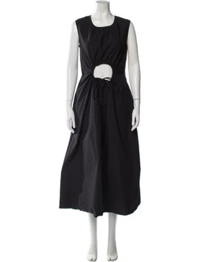 Pre-owned Caron Callahan Scoop Neck Long Dress In Gray